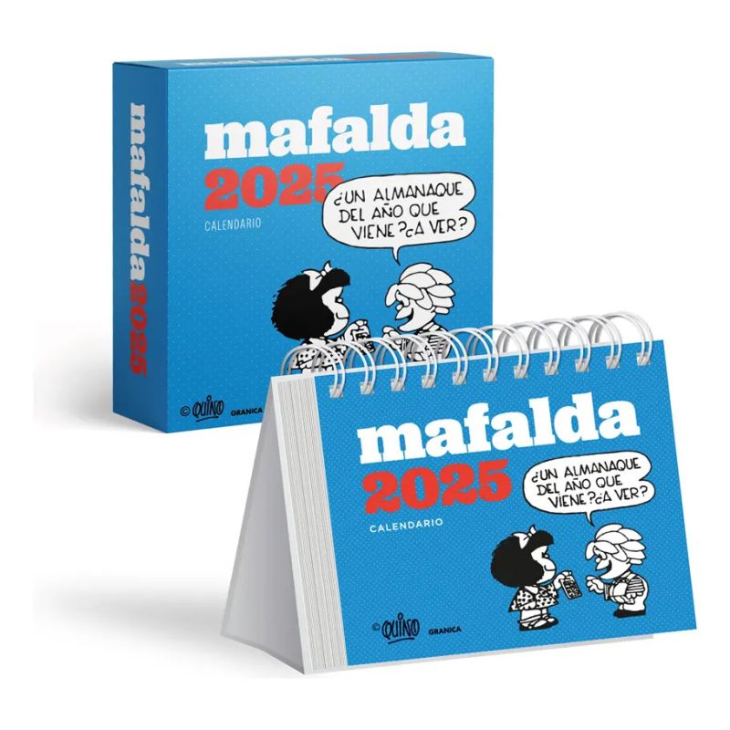 CALENDARIO 2025 MAFALDA TURQUESA CON CAJA (Nuevo)