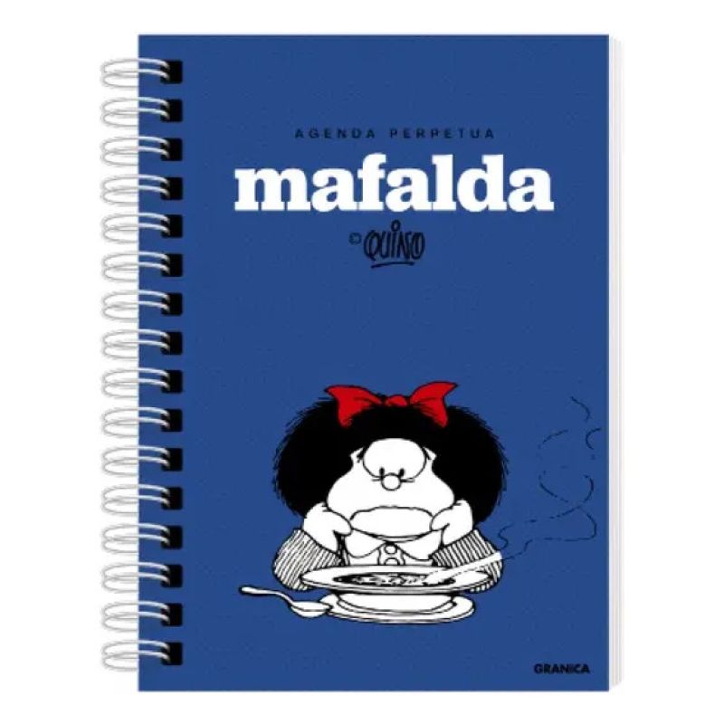 AGENDA PERPETUA MAFALDA - AZUL - SOPA - TAPA DURA ANILLADA (Nuevo)