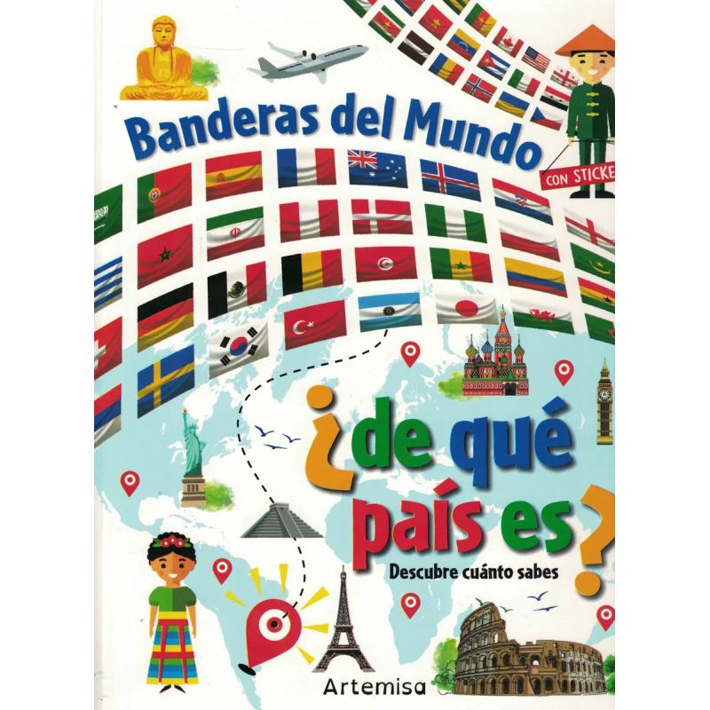 BANDERAS DEL MUNDO - DE QUE PAIS ES? - CON STICKERS (Nuevo) - Miniatura 2