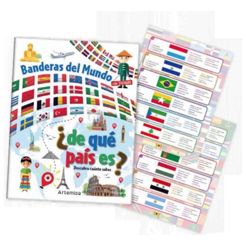 BANDERAS DEL MUNDO - DE QUE PAIS ES? - CON STICKERS (Nuevo)