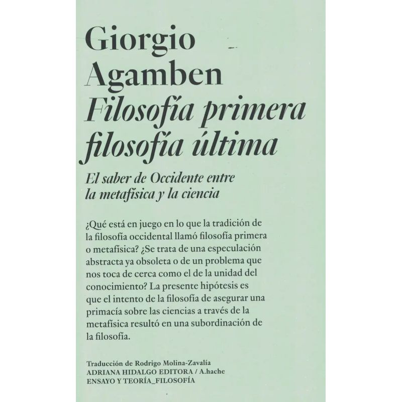 FILOSOFIA PRIMERA, FILOSOFIA ULTIMA (Nuevo)