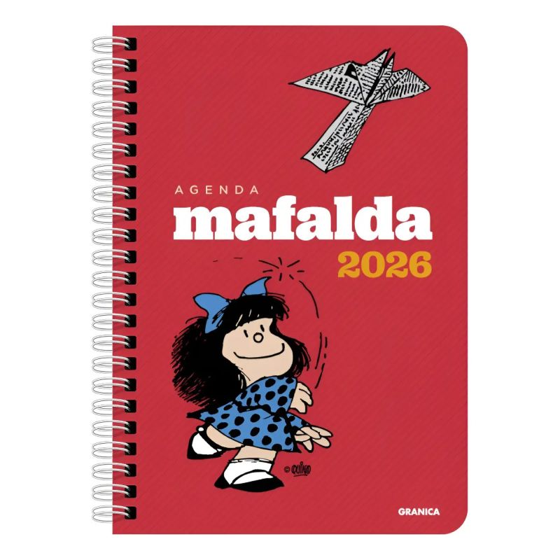 AGENDA 2026 MAFALDA ANILLADA COLUMNA ROJA - TD (Nuevo)