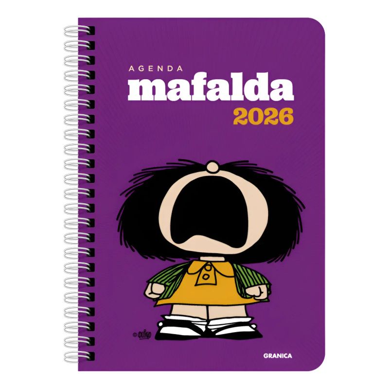 AGENDA 2026 MAFALDA ANILLADA PROTESTA VIOLETA - TD (Nuevo)