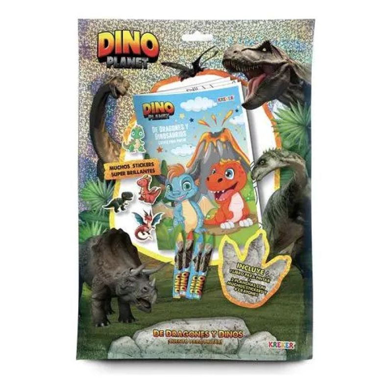 DE DRAGONES Y DINOS - FLOW PACK SUPER COLOREA (Nuevo)