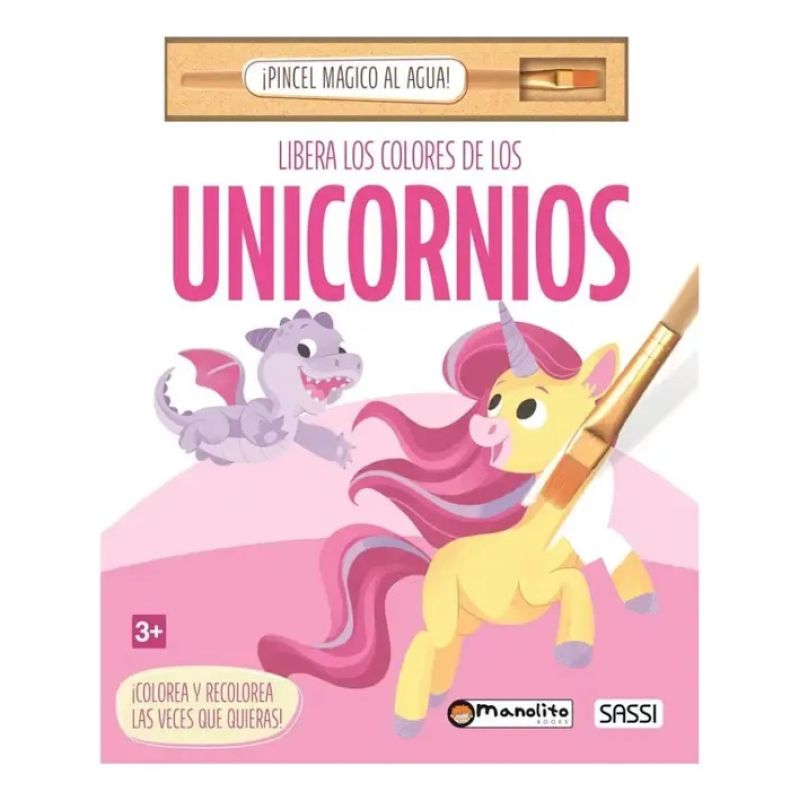UNICORNIOS - LIBRERA LOS COLORES - LIBRO + PINCEL (Nuevo)
