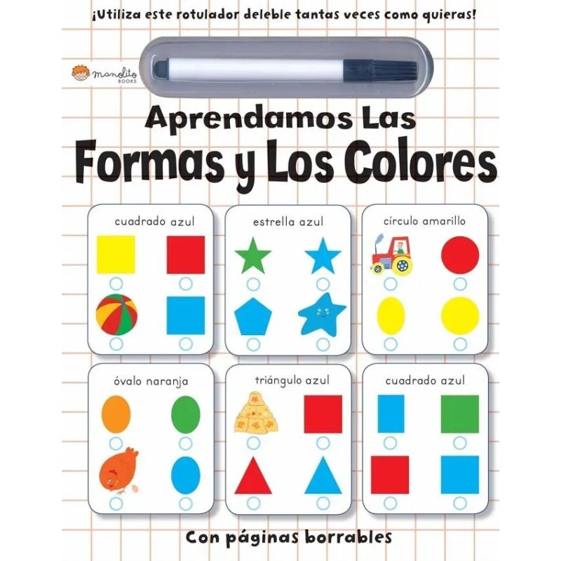 APRENDAMOS LAS FORMAS Y COLORES - CON ROTULADOR Y PAGINAS BORRABLES (Nuevo)