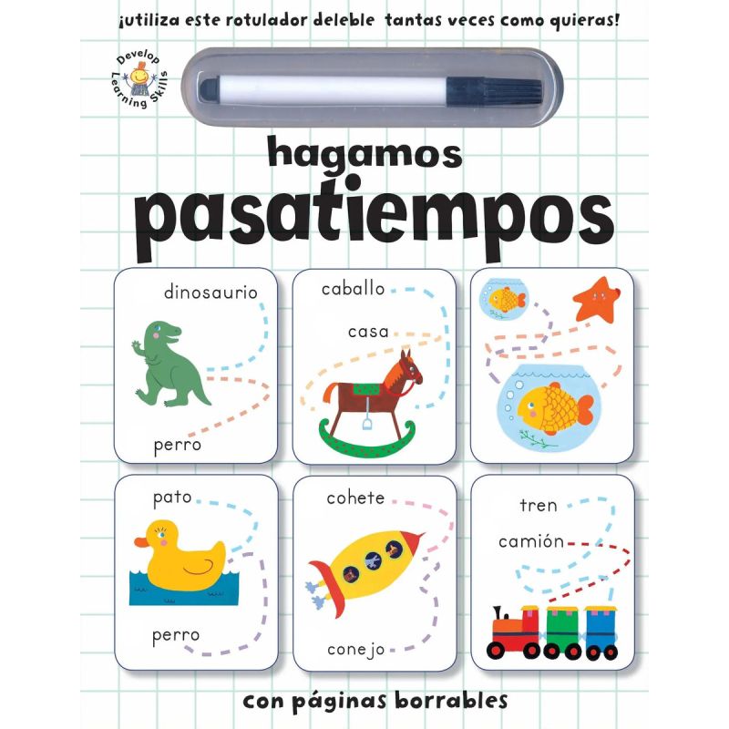 HAGAMOS PASATIEMPOS - CON ROTULADOR Y PAGINAS BORRABLES (Nuevo)