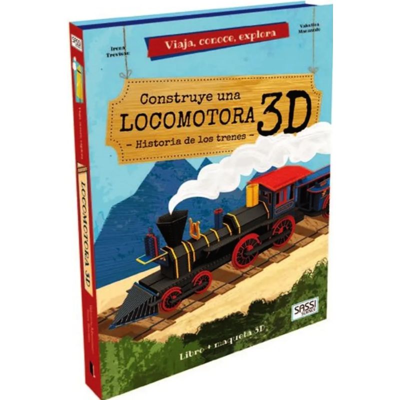 CONSTRUYE UNA LOCOMOTORA 3D - LIBRO + LOCMOTORA PARA ARMAR (Nuevo) - Miniatura 2