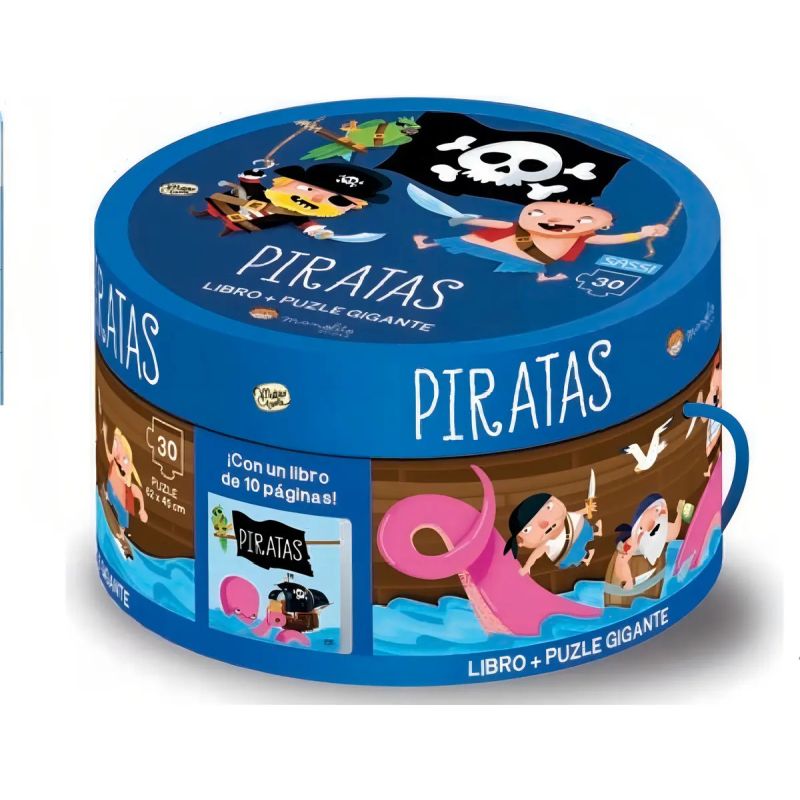 PIRATAS - LIBRO + PUZZLE GIGANTE (Nuevo)
