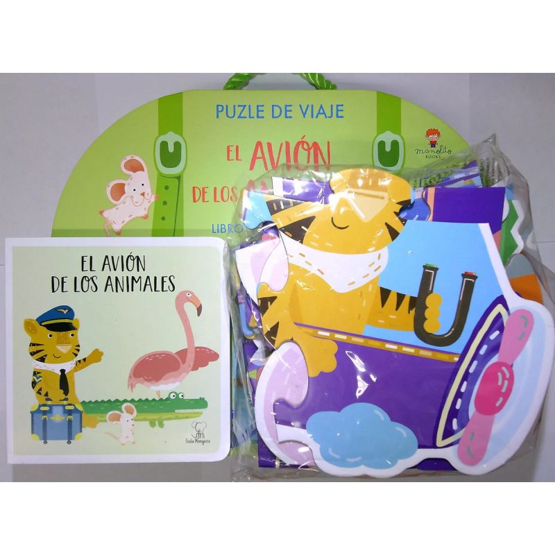 AVION DE LOS ANIMALES, EL - LIBRO + PUZLE GIGANTE - PUZLE DE VIAJE (Nuevo)