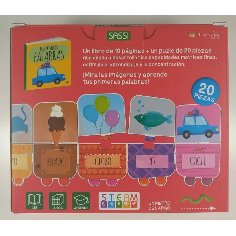 MIS PPRIMERAS PALABRAS - LIBRO + PUZZLE 20 PIEZAS (Nuevo)
