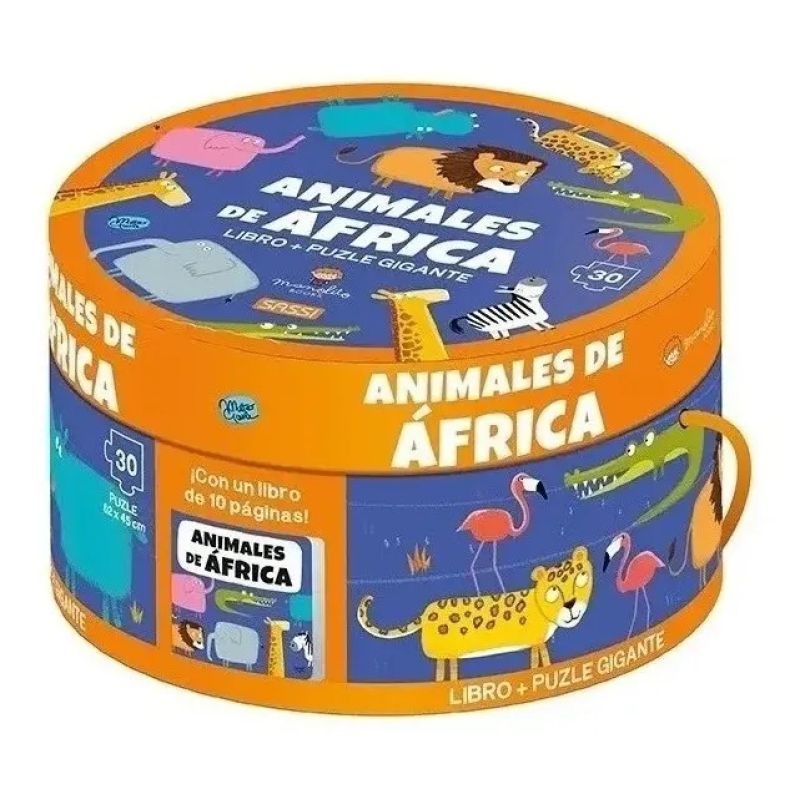 ANIMALES DE AFRICA, LOS - LIBRO + PUZZLE GIGANTE (Nuevo)