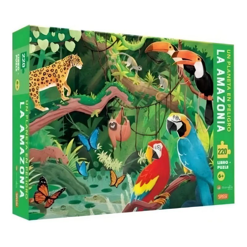 AMAZONIA, LA - UN PLANETA EN PELIGRO (LIBRO + PUZZLE 220) (Nuevo)