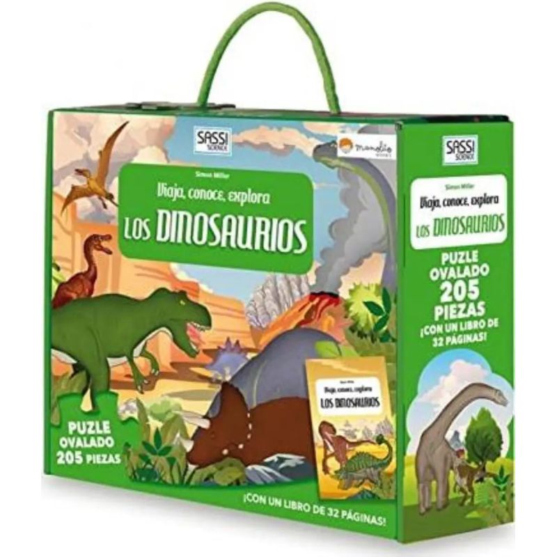 DINOSAURIOS, LOS - VIAJA, CONOCE, EXPLORA - LIBRO + PUZLE (Nuevo)
