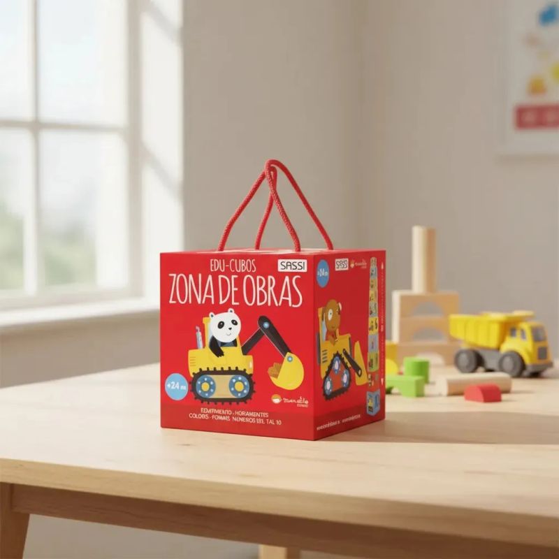 ZONA DE OBRAS - EDU-CUBOS (10 CUBOS EDUCATIVOS + MINI ATLAS) (Nuevo)
