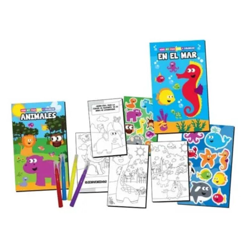 ANIMALES - MINI SET PARA LEER Y COLOREAR (Nuevo)