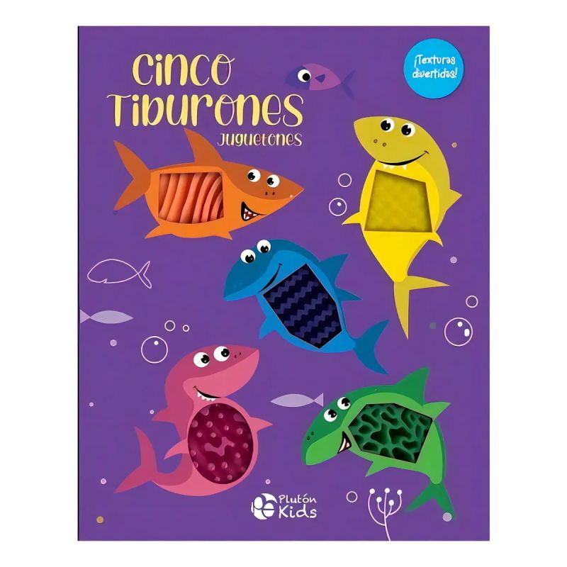 CINCO TIBURONES JUGUETONES - TEXTURAS DIVERTIDAS - CARTONE (Nuevo)