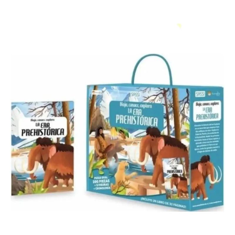 ERA PREHISTORICA, LA - VIAJA, CONOCE, EXPLORA - PUZLE OVAL 200 PIEZAS + 5 FIGURAS + CRONOLOGIA (Nuevo)
