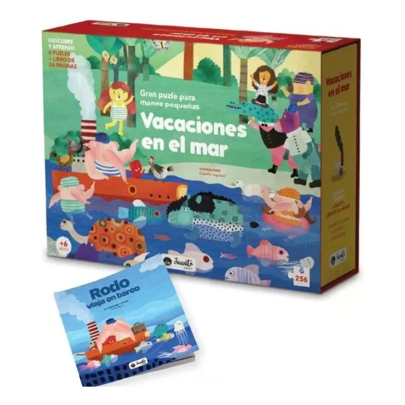 VACACIONES EN EL MAR - GRAN PUIZLE PARA MANOS PEQUEÑAS - LIBRO + 6 PUZLES (Nuevo)