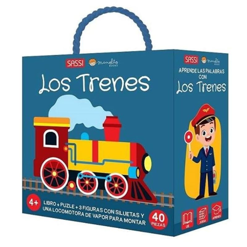 TRENES, LOS - LIBRO + PUZLE + 10 FIGURAS (Nuevo)