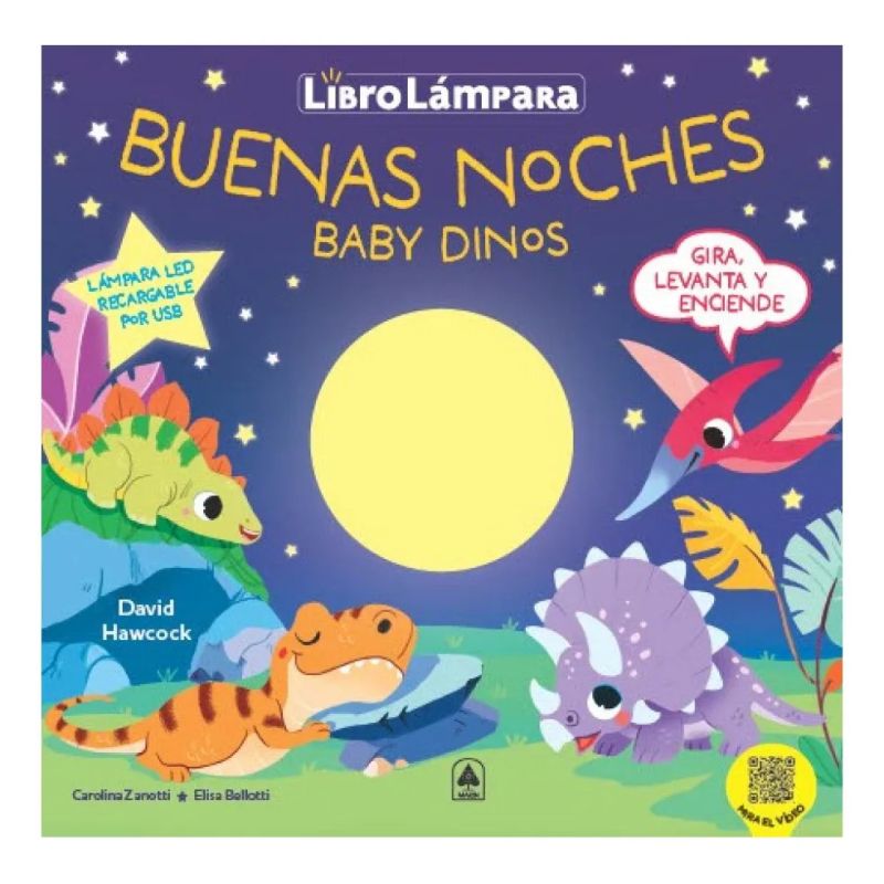 BUENAS NOCHES BABY DINOS - LIBRO LAMPARA - CARTONE (Nuevo)