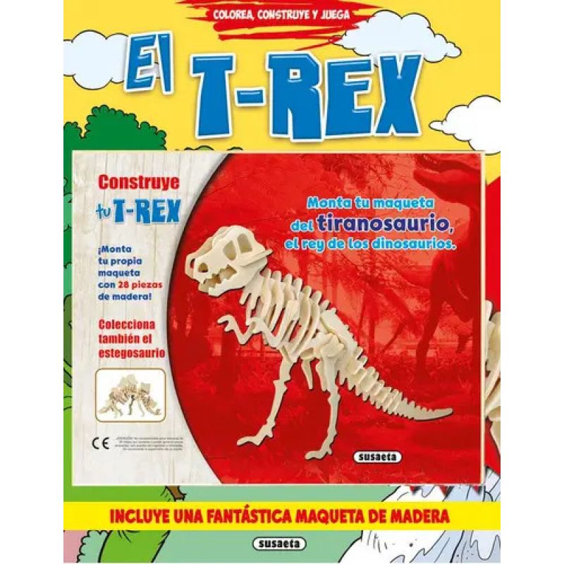 T-REX, EL - DINOSAURIOS CON MAQUETA DE MADERA (Nuevo)