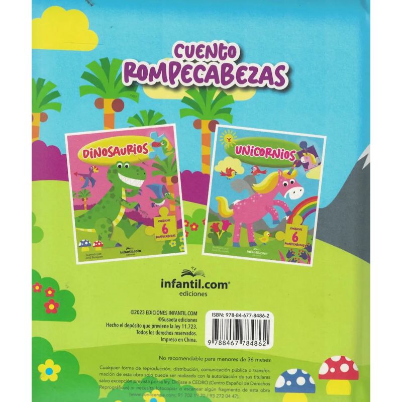DINOSAURIOS - CUENTO ROMPECABEZAS - CARTONE (Nuevo) - Miniatura 2