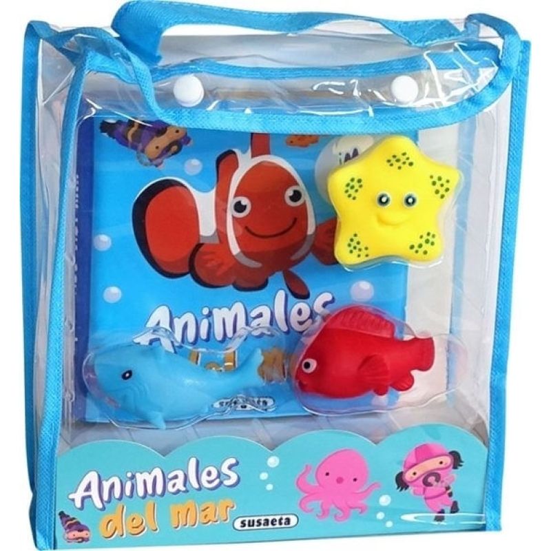 ANIMALES DEL MAR - LIBRO PARA EL AGUA + JUGUETES (Nuevo)