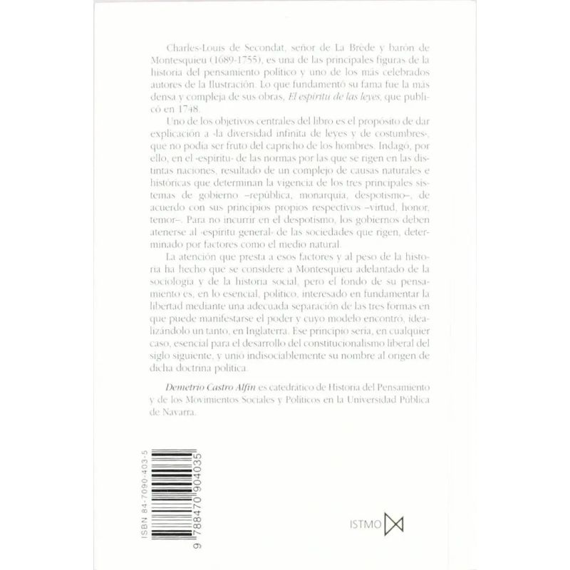 ESPIRITU DE LAS LEYES, EL (Nuevo)