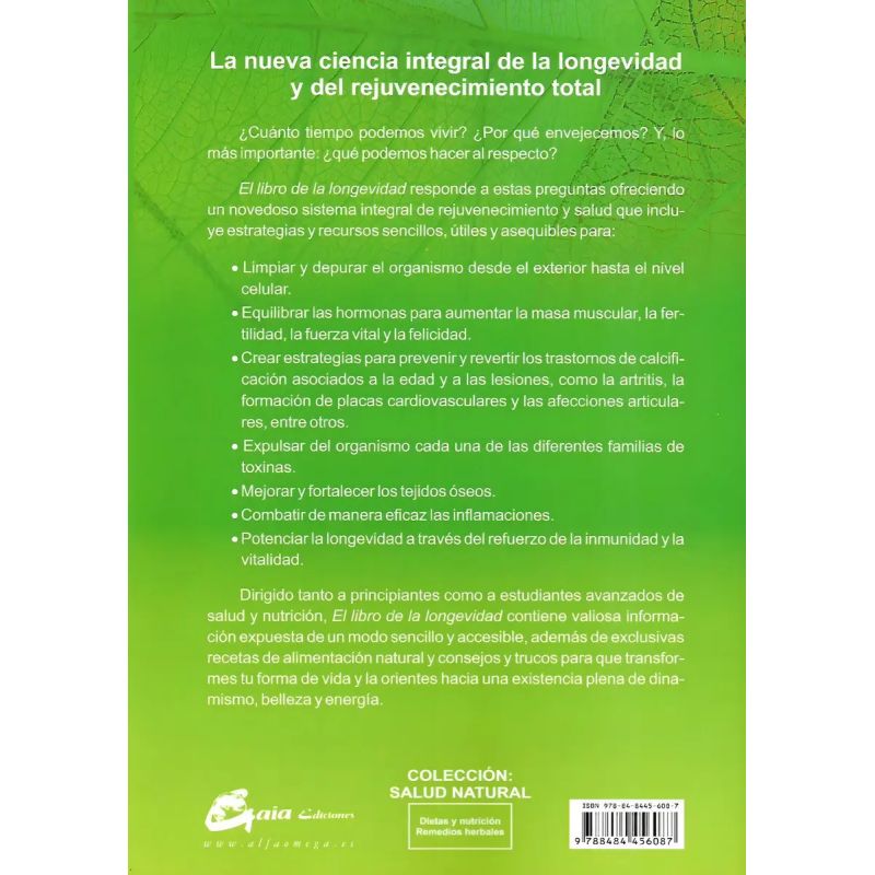 LIBRO DE LA LONGEVIDAD, EL - LAS CLAVES NATURALES PARA UNA LARGA VIDA (Nuevo) - Miniatura 2