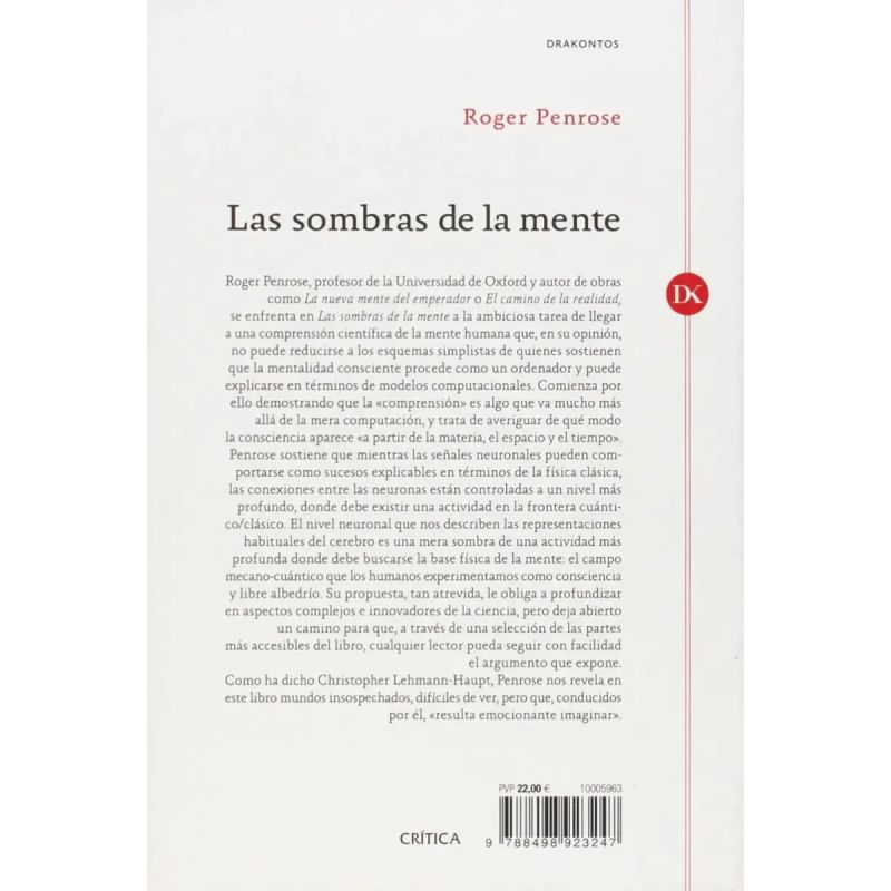 SOMBRAS DE LA MENTE - HACIA UNA COMPRENSION CIENTIFICA DE LA CONSCIENCIA (Nuevo) - Miniatura 2