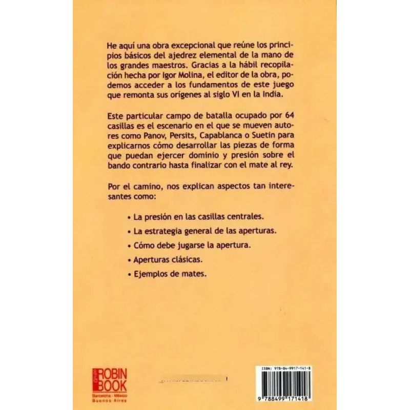 AJEDREZ ELEMENTAL - AJEDREZ PARA PRINCIPIANTES POR LOS GRANDES MAESTROS (Nuevo) - Miniatura 3