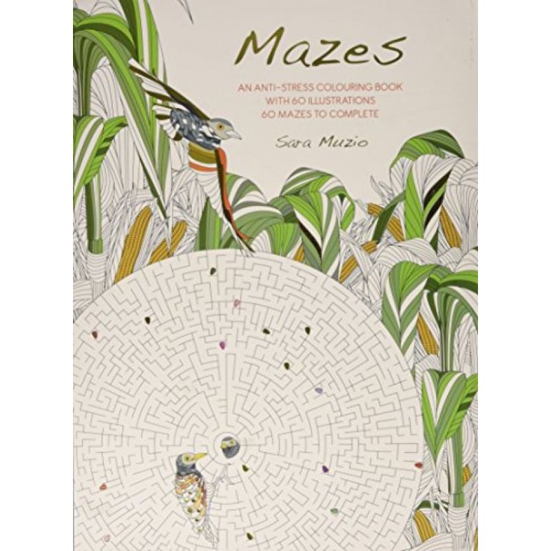 MAZES - AN ANTI-STRESS COLOURING BOOK WITH 60 ILUSTRATIONS* (Nuevo)