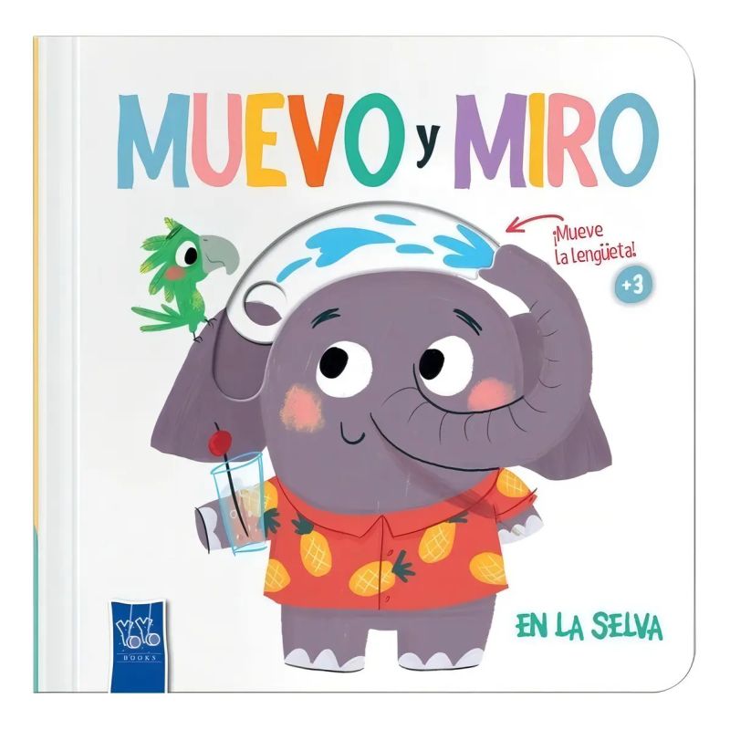 EN LA SELVA - MUEVO Y MIRO - CARTONE CON SOLAPAS (Nuevo)