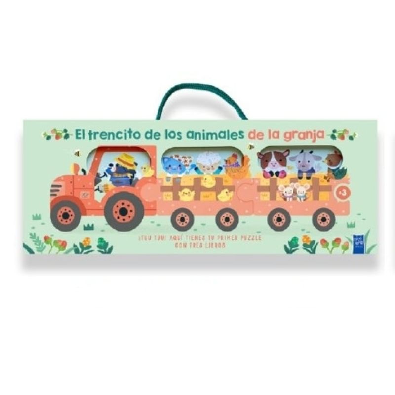 TRENCITO DE LOS ANIMALES DE LA GRANJA, EL - CAJA CON 3 LIBROS CARTONE (Nuevo)