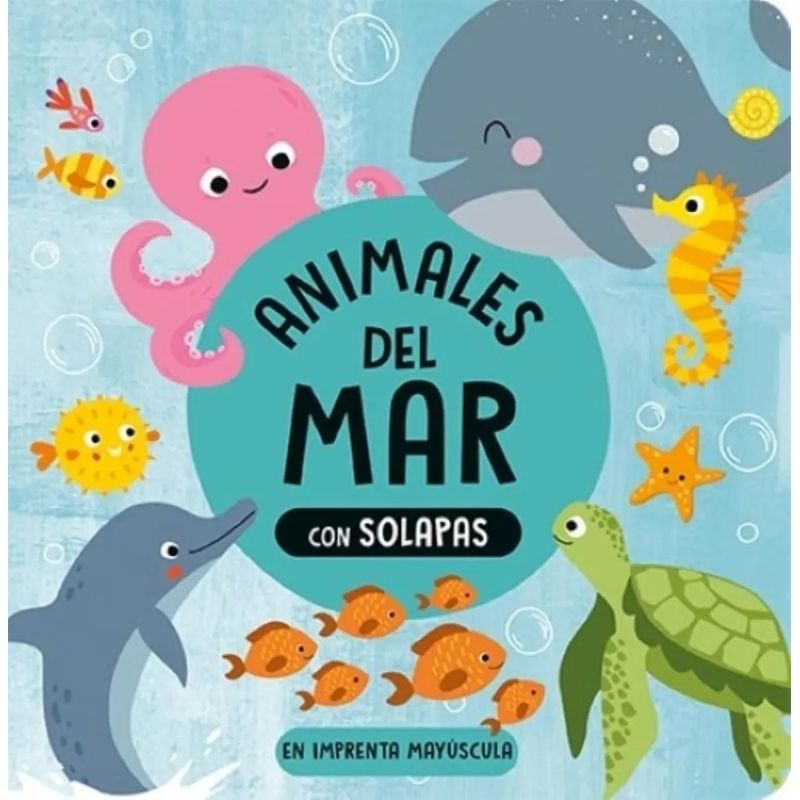 ANIMALES DEL MAR - CON SOLAPAS - MAYUSCULA - CARTONE (Nuevo)