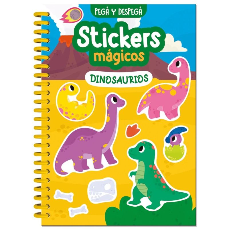 STICKERS MAGICOS DINOSAURIOS - PEGA Y DESPEGA - TD (Nuevo)