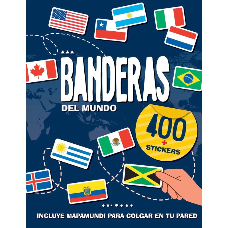 BANDERAS DEL MUNDO - LIBRO + POSTER + MAPAS + STICKERS (Nuevo)