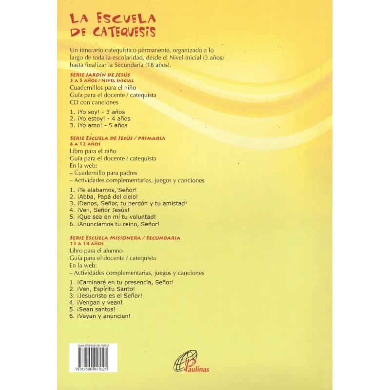 TE ALABAMOS SEÑOR - LA ESCUELA DE CATEQUESIS 1 (Nuevo)