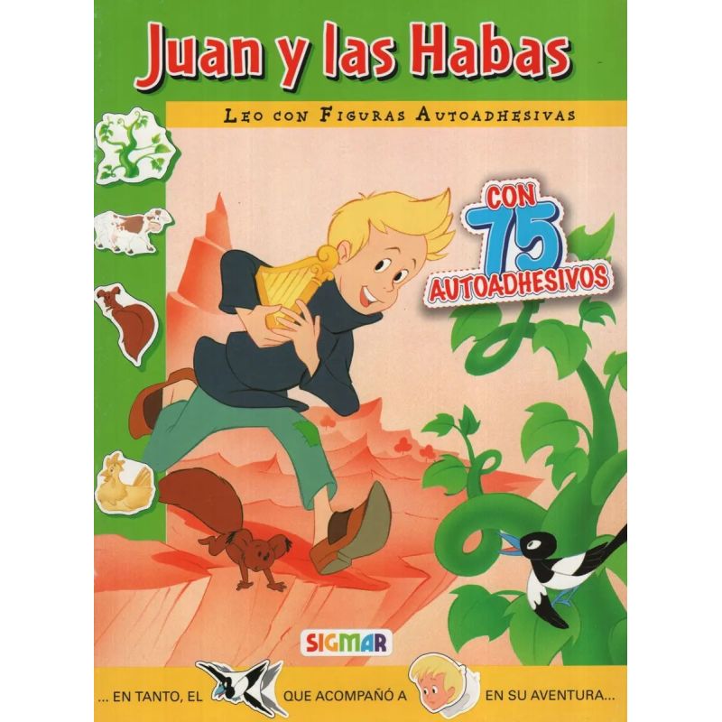 JUAN Y LAS HABAS - LEO CON FIGURAS AUTOADHESIVAS  (IMPRENTA MAYUSCULA) (Nuevo)