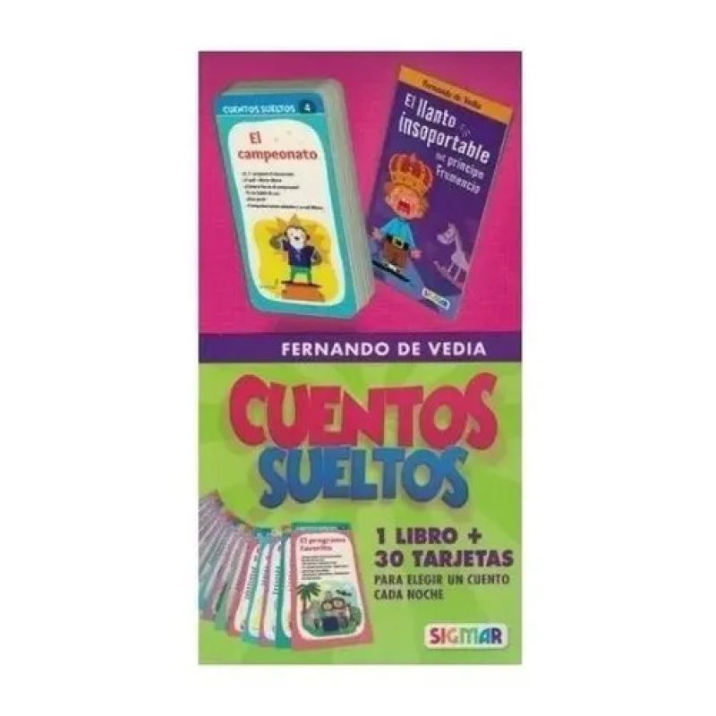 CUENTOS SUELTOS DE FERNANDO DE VEDIA - 30 TARJETAS CON UN CUENTO CADA UNA + 1 LIBRO (Nuevo)