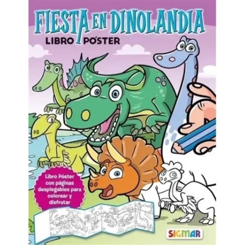 FIESTA EN DINOLANDIA - LIBRO POSTER (Nuevo)