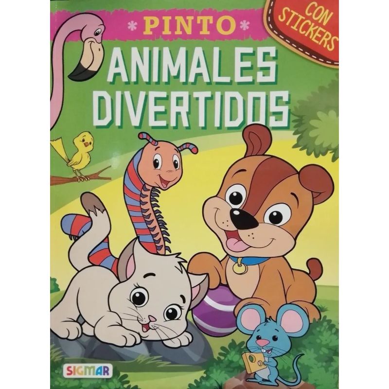 PINTO ANIMALES DIVERTIDOS - CON STICKERS (Nuevo)