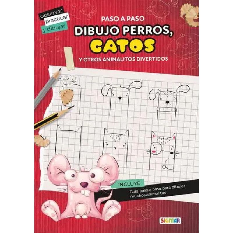 DIBUJO PERROS, GATOS Y OTROS ANIMALITOS DIVERTIDOS - JUEGA Y DIVIERTETE (Nuevo)