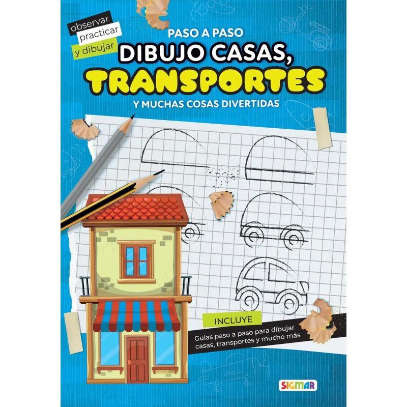 DIBUJO CASAS, TRANSPORTES Y MUCHAS COSAS DIVERTIDAS - JUEGA Y DIVIERTETE (Nuevo)