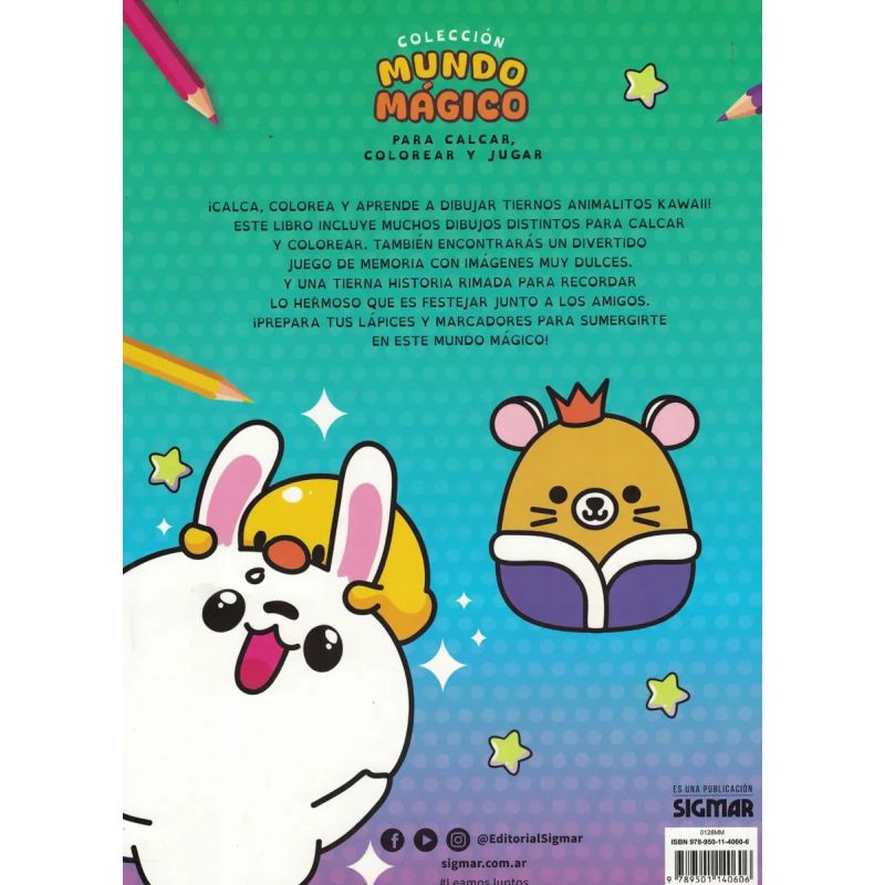 MUNDO MAGICO KAWAII - PARA CALCAR, COLOREAR Y JUGAR (Nuevo) - Miniatura 2