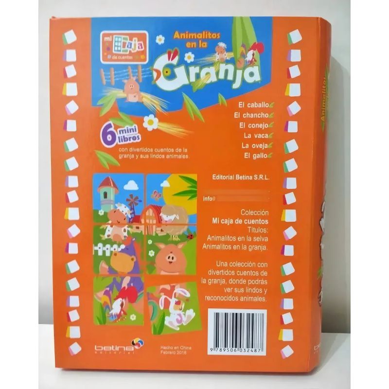 ANIMALITOS EN LA GRANJA - 6 MINI LIBROS - MI CAJA DE CUENTOS (CARTONE) (Nuevo) - Miniatura 6