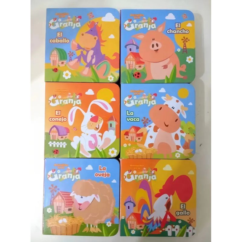 ANIMALITOS EN LA GRANJA - 6 MINI LIBROS - MI CAJA DE CUENTOS (CARTONE) (Nuevo) - Miniatura 4