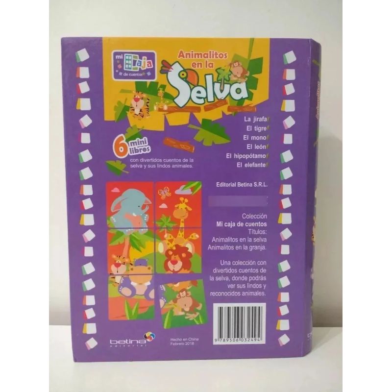 ANIMALITOS EN LA SELVA - 6 MINI LIBROS - MI CAJA DE CUENTOS (Nuevo) - Miniatura 6
