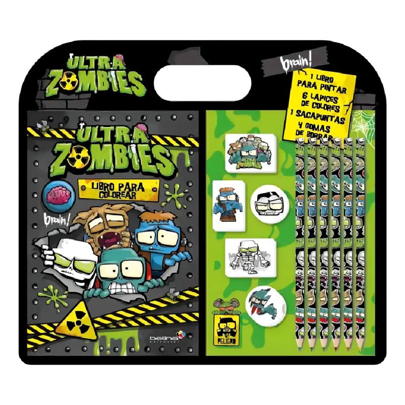 ULTRA ZOMBIES - BRAIN - LIBRO PARA COLOREAR (Nuevo)
